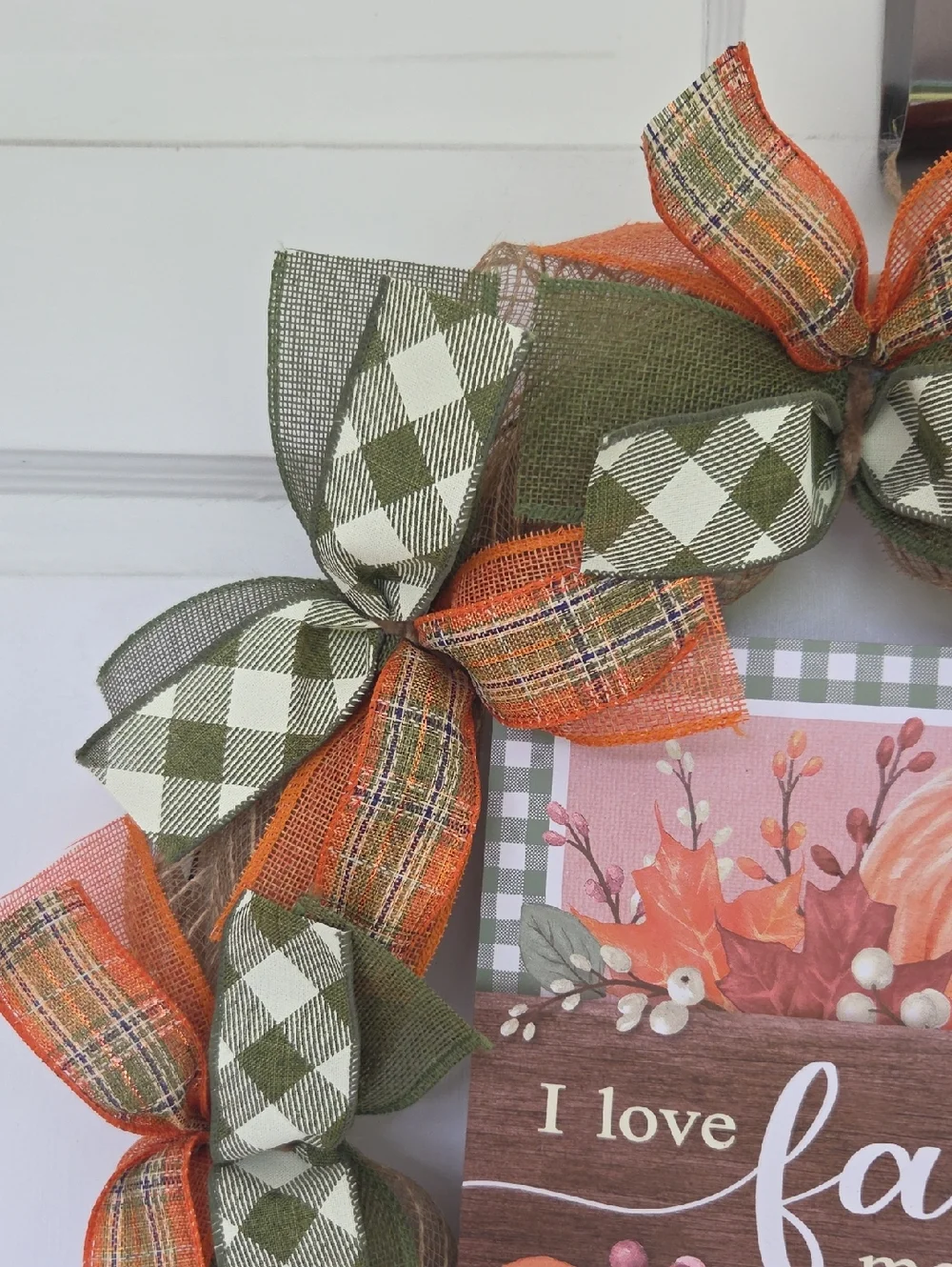 I love Fall Pumpkin Deco Mesh Wreath Plaid Bows Fall Decor Home Decor Door Decor